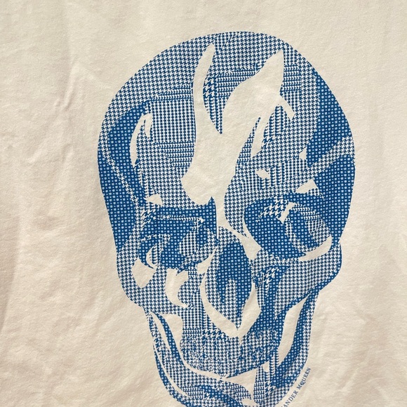 Alexander McQueen White Blue Skull Tee - Picture 3 of 5